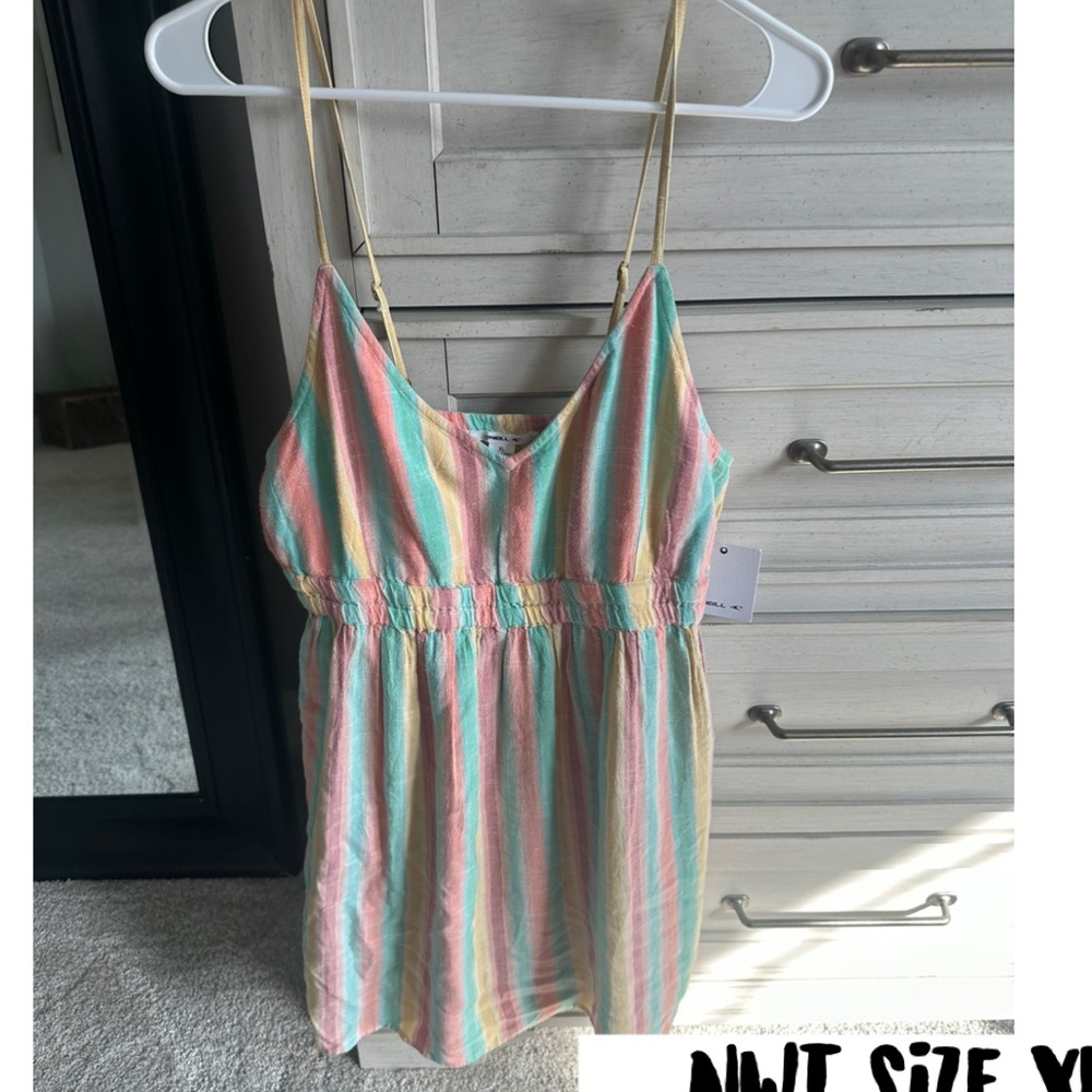O'Neill Striped Pastel Pink and Teal dress